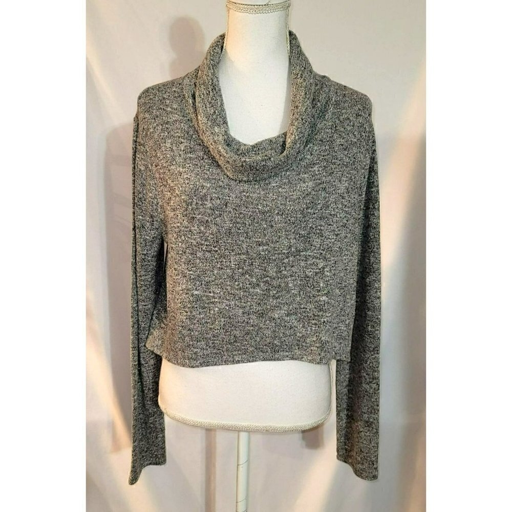 White House Black Market Lightweight Cropped Metallic Sweater Size L